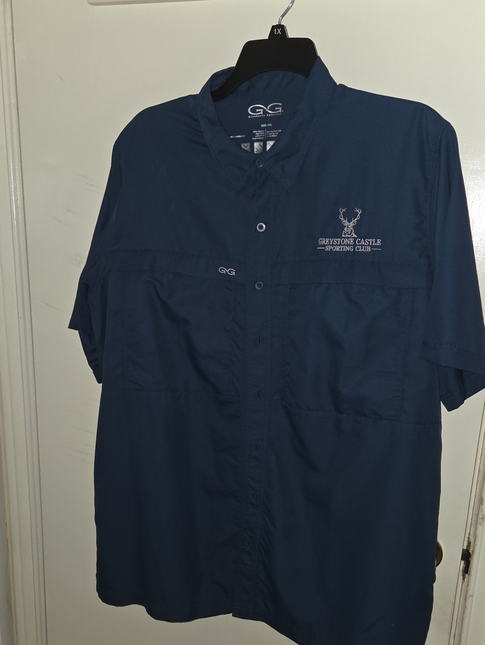 Greystone Castle Navy Short-Sleeve Shirt Jacket by GG